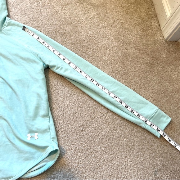 UNDER ARMOUR Mint Green Open Back Featherweight Hoodie Fleece—SZ. Small - Picture 8 of 15